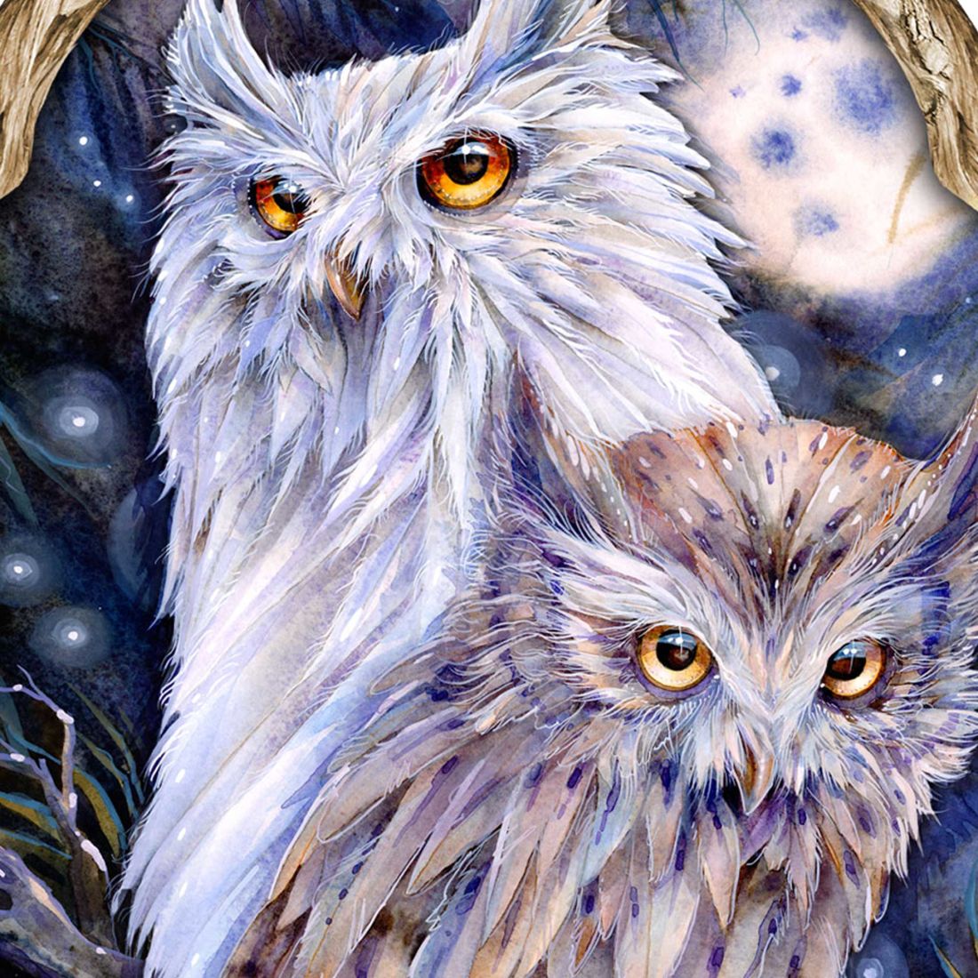 Night Watch Owls Wildlife Wall Art - J. Bergsma - Wildlife Holiday Decor - 8591902W-JB