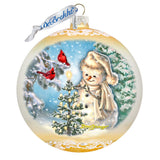 Adorno de cristal grande con forma de muñeco de nieve brillante dorado de Gelsinger - Decoración navideña - 73926G-DG