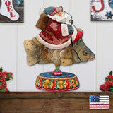 Carousel Santa on Fish Door Decor by G. DeBrekht - Christmas Santa Snowman Decor - 8114052H