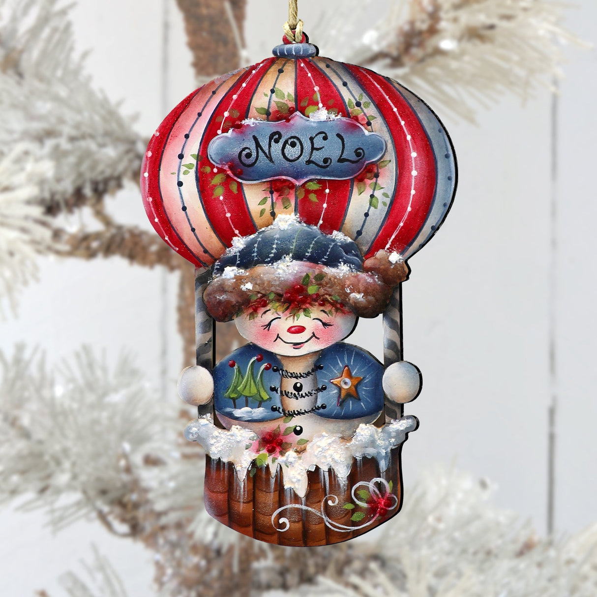 Adornos de madera Frosty Journey de Jamie Mills-Price, decoración navideña de Papá Noel y muñeco de nieve - 8611068-1-MP