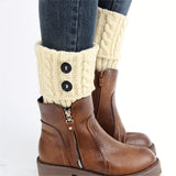 Calentadores de piernas con botones, calcetines de punto a crochet, medias y calcetería para mujer
