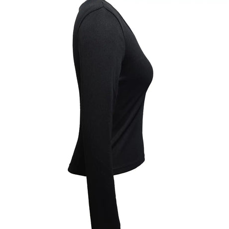 Ladies' Hollowed Out V-neck Long Sleeved Solid Color Sexy Versatile Knitted Cardigan - Lootquake