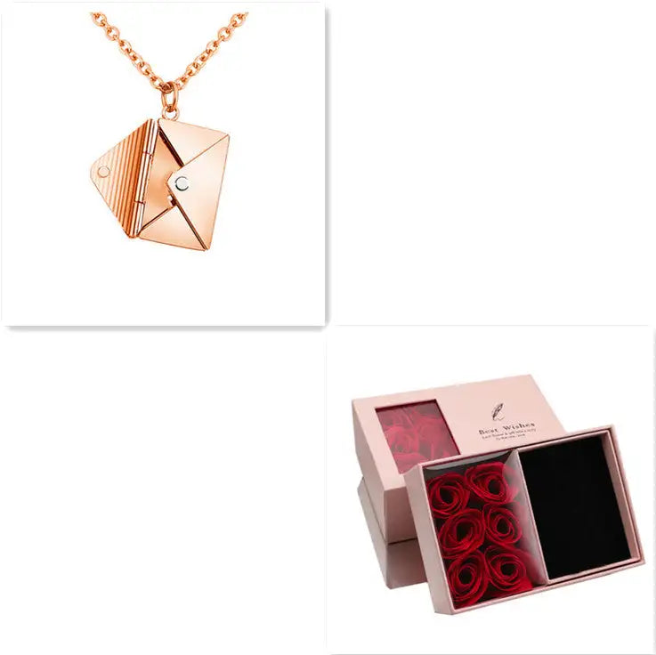 Fashion Jewelry Envelop Necklace Women Lover Letter Pendant Best Gifts For Girlfriend - Lootquake