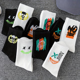 10Pairs Mens Graffiti Art Socks - Fashion-Forward, Cotton Blend, Breathable & Comfortable - Unisex, Outdoor Ready, All-Season Casual Wear