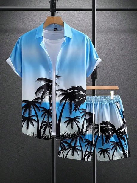 3D Digital Printing Men's Casual Loose Shirt Shorts - Lootquake