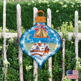 Adorno navideño para puerta con forma de gota de invierno de G. DeBrekht - Decoración navideña de Papá Noel y muñeco de nieve - 8112182H