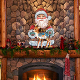 Decoración navideña para puerta con cervatillo navideño de G. DeBrekht - Decoración navideña con muñeco de nieve y Papá Noel - 8118081H