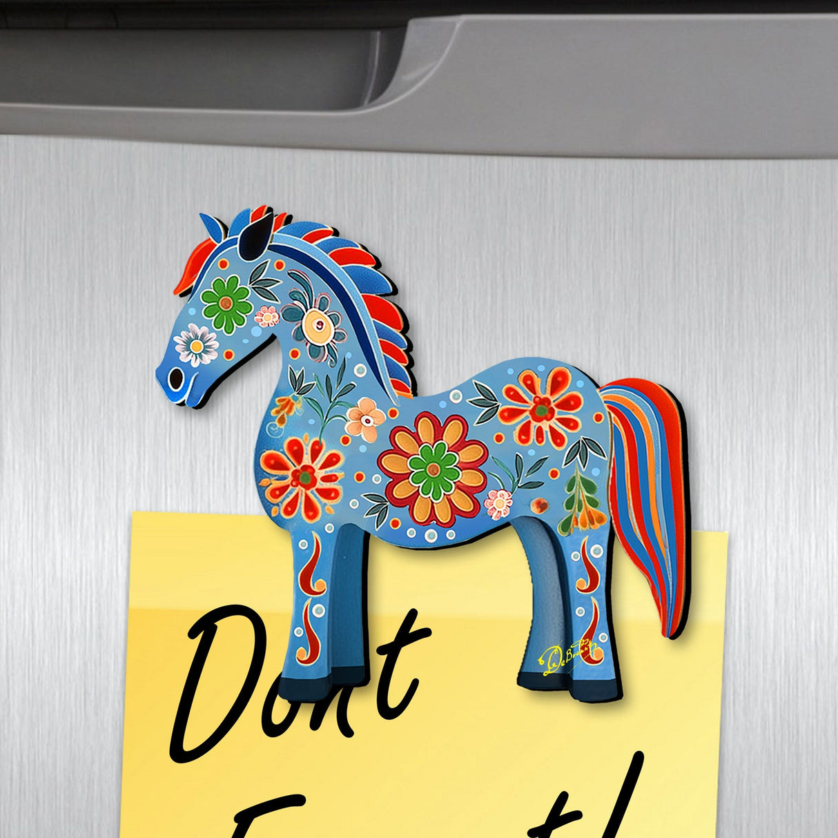 Danish Horses Decorative Wooden Magnets Set of 6 by G. Debrekht - Love Family Decor - 8090075G-S6