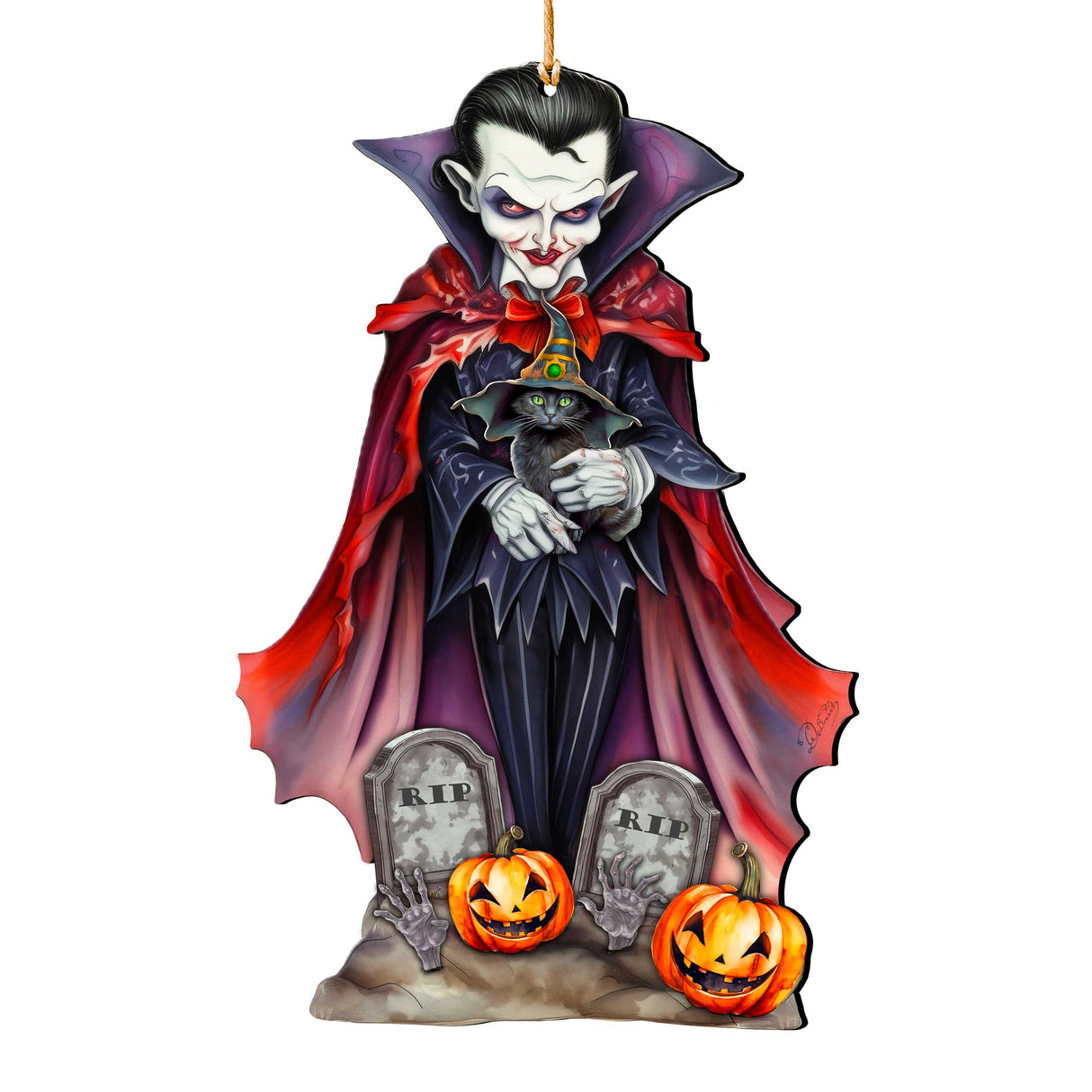 Dracula Wooden Ornaments by G. Debrekht  - Halloween Decor - 8652822