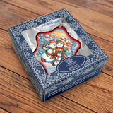 Cheerful Snowmen Snowflake Glass Ornament by G. Debrekht - Christmas Santa Snowman Decor - 754-046