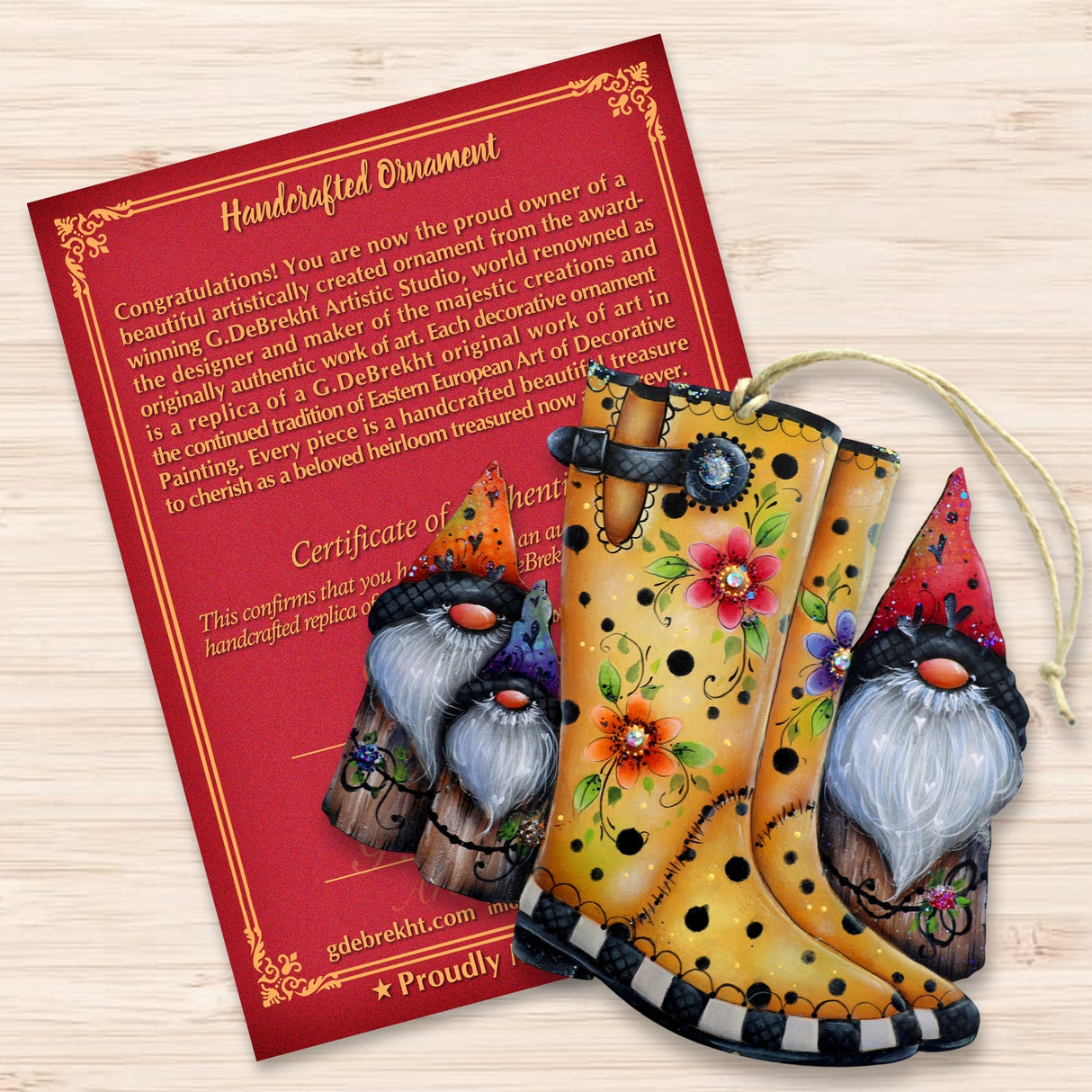 Hello Fall Boots Wooden Ornaments by Jamie Mills-Price Thanksgiving Decor - 8611062-2-MP