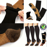 4 pares de calcetines de compresión de cobre - 20-30 mmHg - Refuerzo circulatorio para enfermeros y deportistas - Soporte mejorado, unisex, ideal para correr y andar en bicicleta