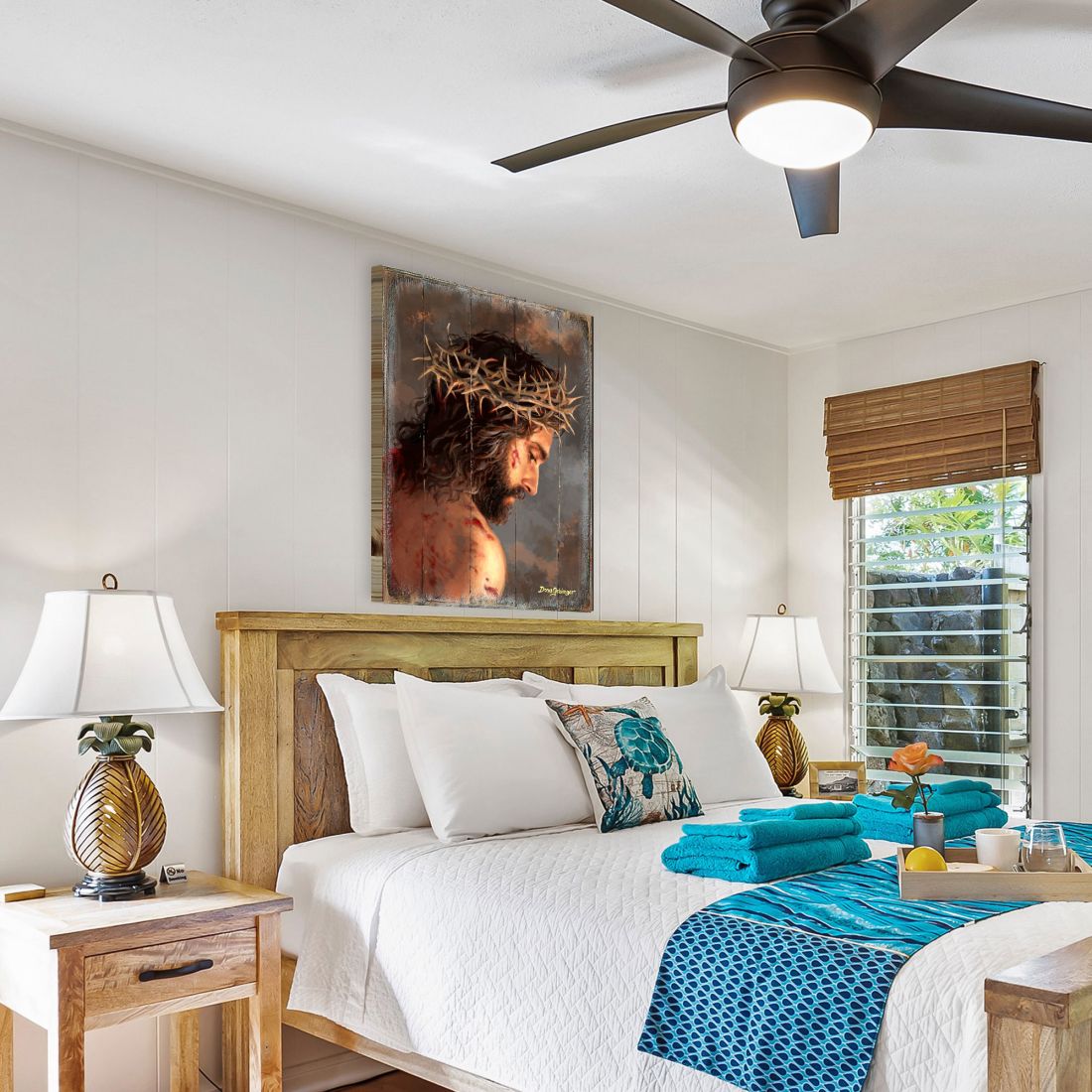 Jesús en la Noche Solemne, cuadro de madera de D. Gelsinger - Decoración de Pascua y Primavera - 95668B-DG