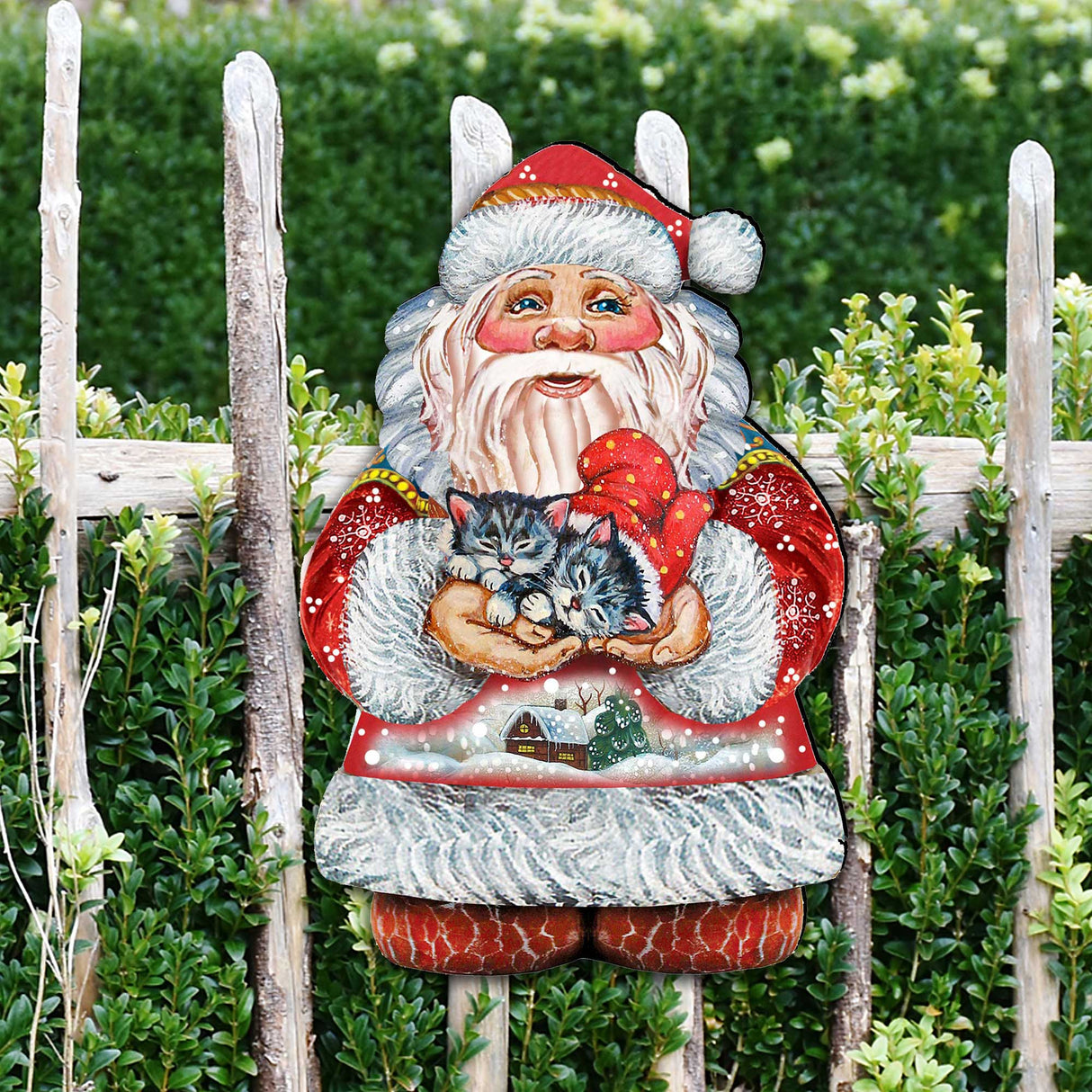 Kitten Holiday Santa Christmas Door Decor by G. DeBrekht - Christmas Decor - 8117808H