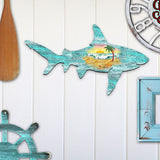 Decoración costera para puertas con diseño de tiburón de G. DeBrekht - Decoración costera navideña - 8198515H