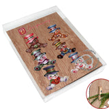 Big Hat Brigade Decorative Wooden Clip-on Ornaments Set of 6 by Jamie Mills-Price - Christmas Santa Snowman Decor - 8090046C-MP-S6