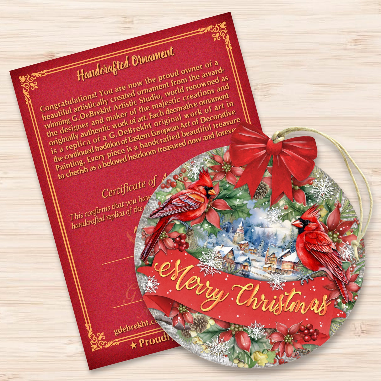 Merry Christmas Wooden Ornaments by G. Debrekht Christmas Decor - 933121