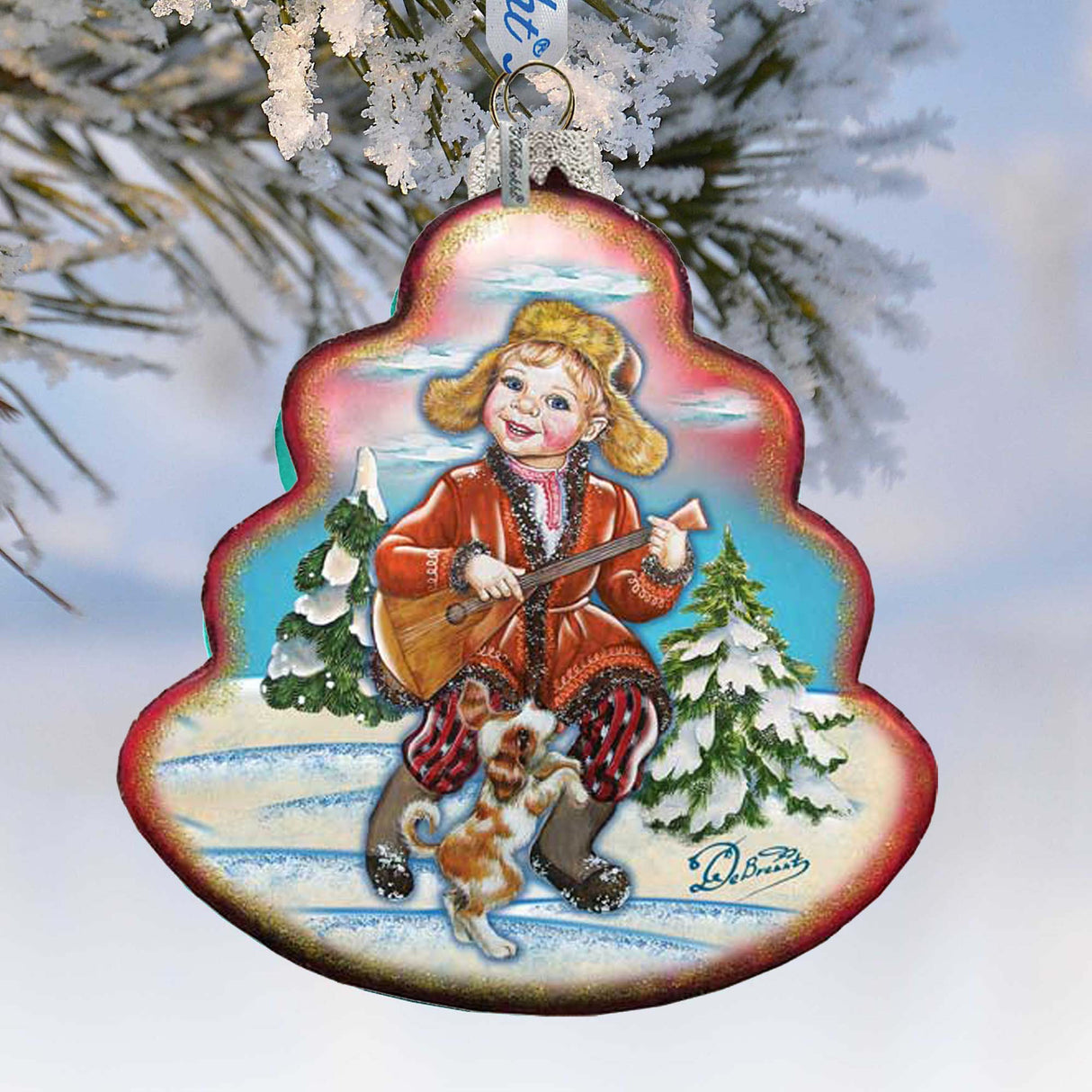 Dancing Boy Tree Glass Ornament by G. DeBrekht - Christmas Decor - 762-002