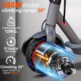 LADPED LP80 350W Foldable Electric Scooter for Adults & Teens, 8.5" Anti-skid Solid Tires, 19 Mile Range, 19MPH &3 Speed Modes, LCD Display, Puncture-Resistant, with Headlight & Taillight - Perfect for Commuting, Campus, And