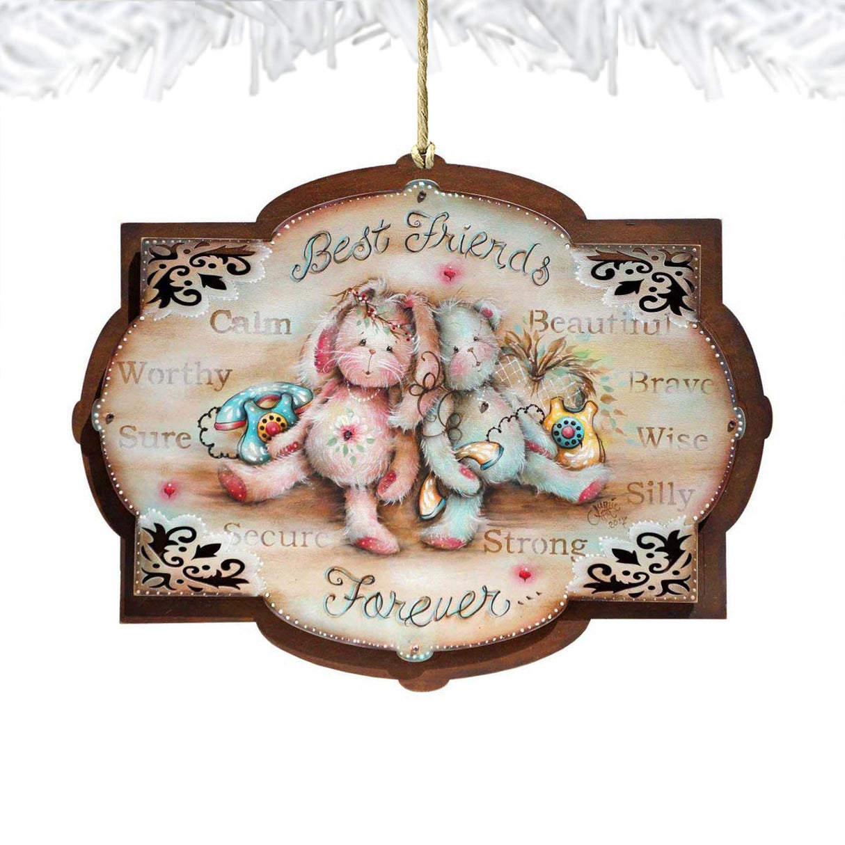Best Friends Forever Wooden Ornaments by Jamie Mills-Price - Easter Spring Decor - 8457606