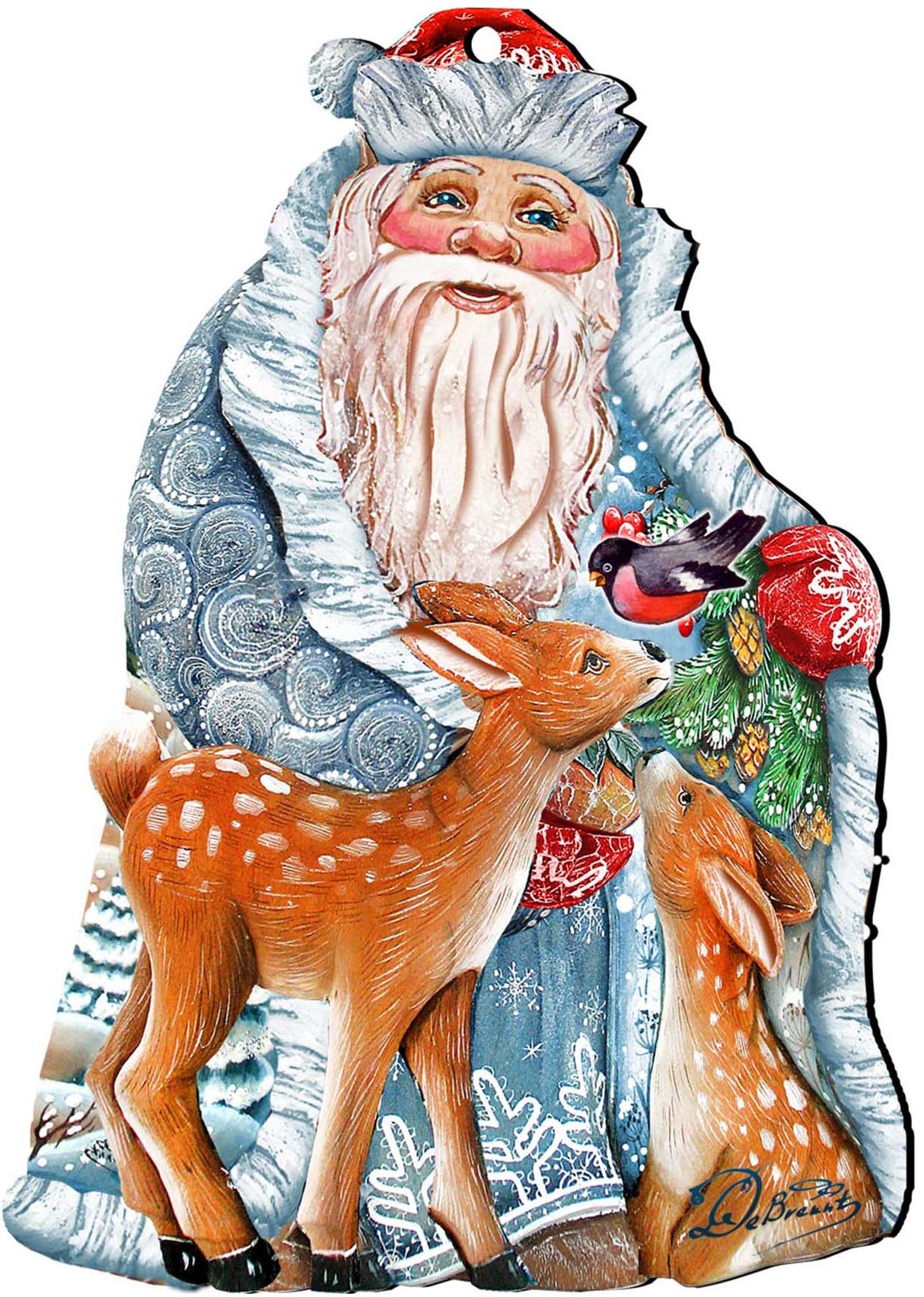 Decoración navideña para puerta "Tesoro invernal" de G. DeBrekht - Decoración navideña de Papá Noel y muñeco de nieve - 8114500H