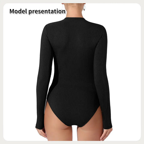 Women's Fashion Simple Solid Color Bodysuit - Lootquake