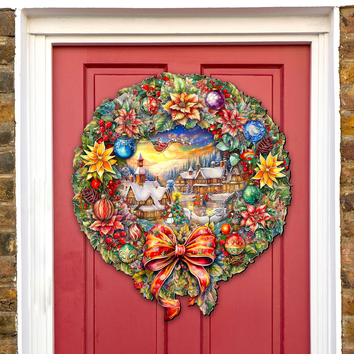 Christmas Wreath Holiday Door Decor by G. Debrekht - Christmas Decor - 8652802H