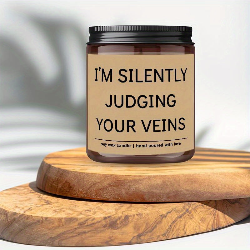 5.3oz Soy Wax Scented Candle with Inspirational Message - "I'm Silent Judging Your Veins for Loving You" - Perfect Appreciation Gift for Nurses, Nursing Students, and Loved Ones on Birthdays, Graduations, or Nurse's Day, Nurs
