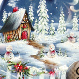 Decoración para puerta "Amigos congelados" (brillo escarchado) de Jamie Mills-Price - Decoración navideña de Papá Noel y muñeco de nieve - 8457511H