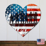 USA Military Heart Holiday Door Decor - American Christmas Decor - 8187130H