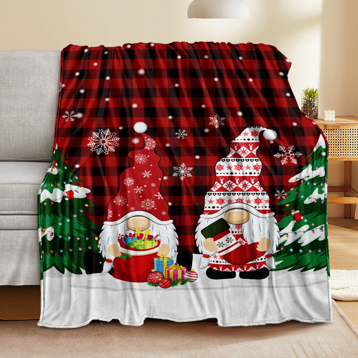 1 manta navideña, manta decorativa para fiestas navideñas, manta de cama para regalo de Año Nuevo, regalo de Navidad para sofá cama, oficina, camping.