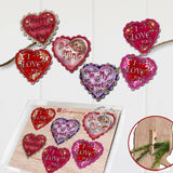 Adornos decorativos de madera con forma de corazón de amor (juego de 6) - Family Love Decor - 8090128C-S6