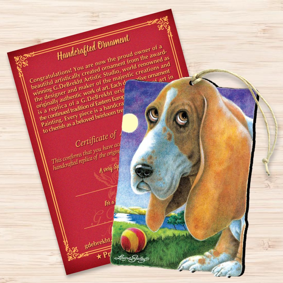 Just Baby Steps to The Bay Wooden Ornaments by Laura Seeley - Pets Dog and Cats Decor - 8511022-LS