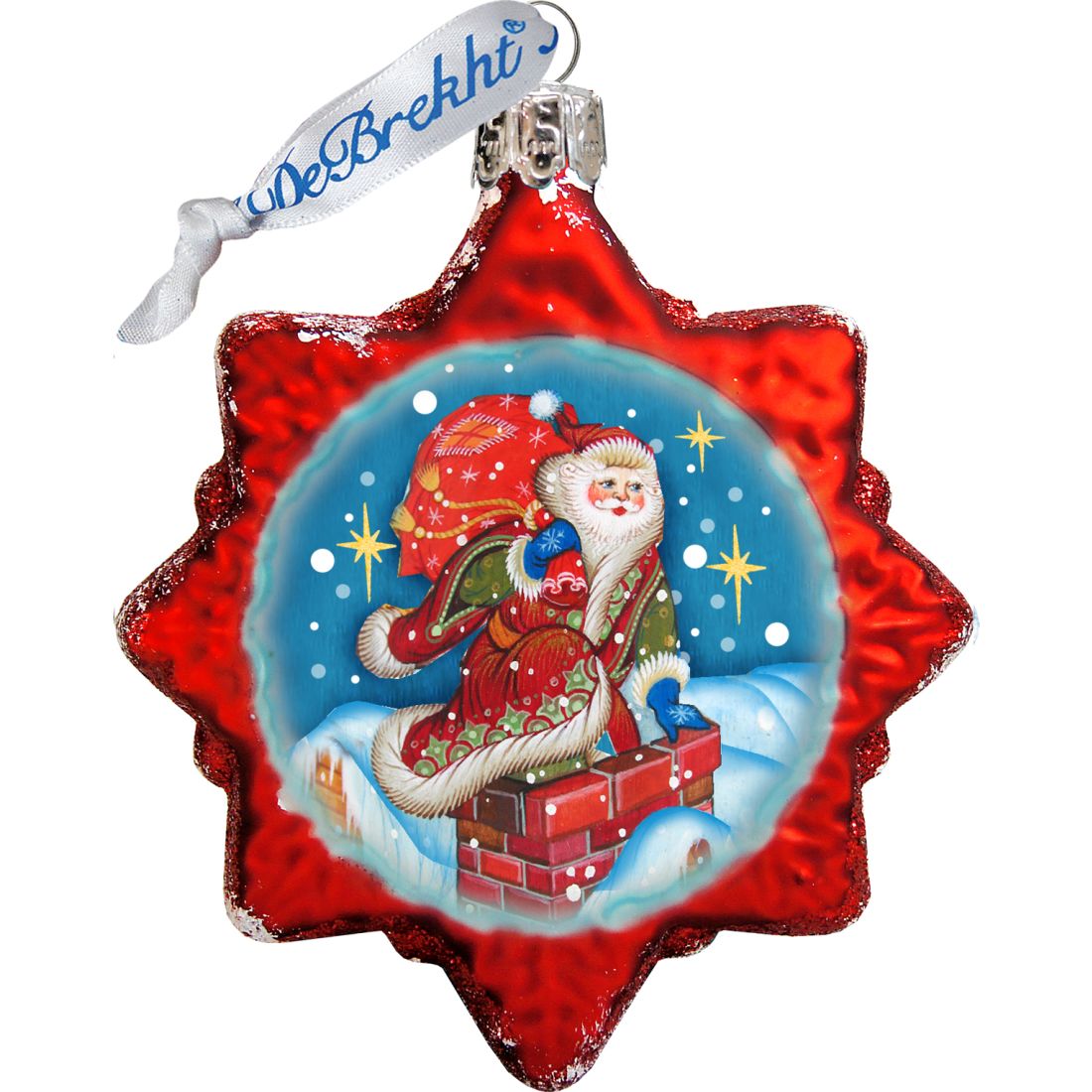 Christmas Night Mercury Glass Ornaments Set of 3 by G. DeBrekht - Christmas Santa Snowman Decor - 770103S3