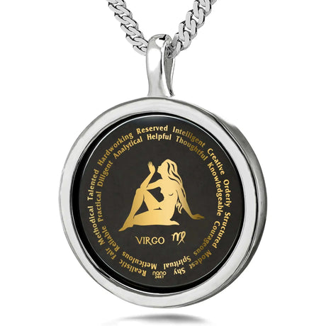 Virgo Necklaces for Lovers of the Zodiac 24k Gold Inscribed - Lootquake