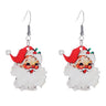 Vintage Santa Earrings Fun Cute Acrylic Santa Earrings Dwarf Earrings Snowman Earrings Christmas Tree Red Wine Glass Earrings Geometric Square Earrings Christmas Party Womens Jewelry (Santa Claus) - Lootquake