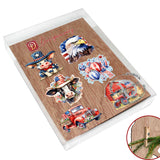 Adornos decorativos de madera con la bandera estadounidense, con clip (6 unidades), de G. Debrekht - Decoración patriótica - 8090002C-S6