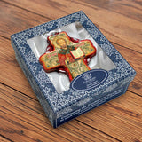 Adorno de cruz de cristal con el icono de San Nicolás de G. DeBrekht - Decoración navideña - 758-004