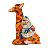 Santa On Giraffe Sculpted Hand-Painted Christmas Ornament by G. DeBrekht - Christmas Santa Snowman Decor - 63122