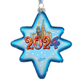 Adorno de vidrio con fecha de 2024, decoración navideña de Papá Noel - 755-047-D24 de G. DeBrekht