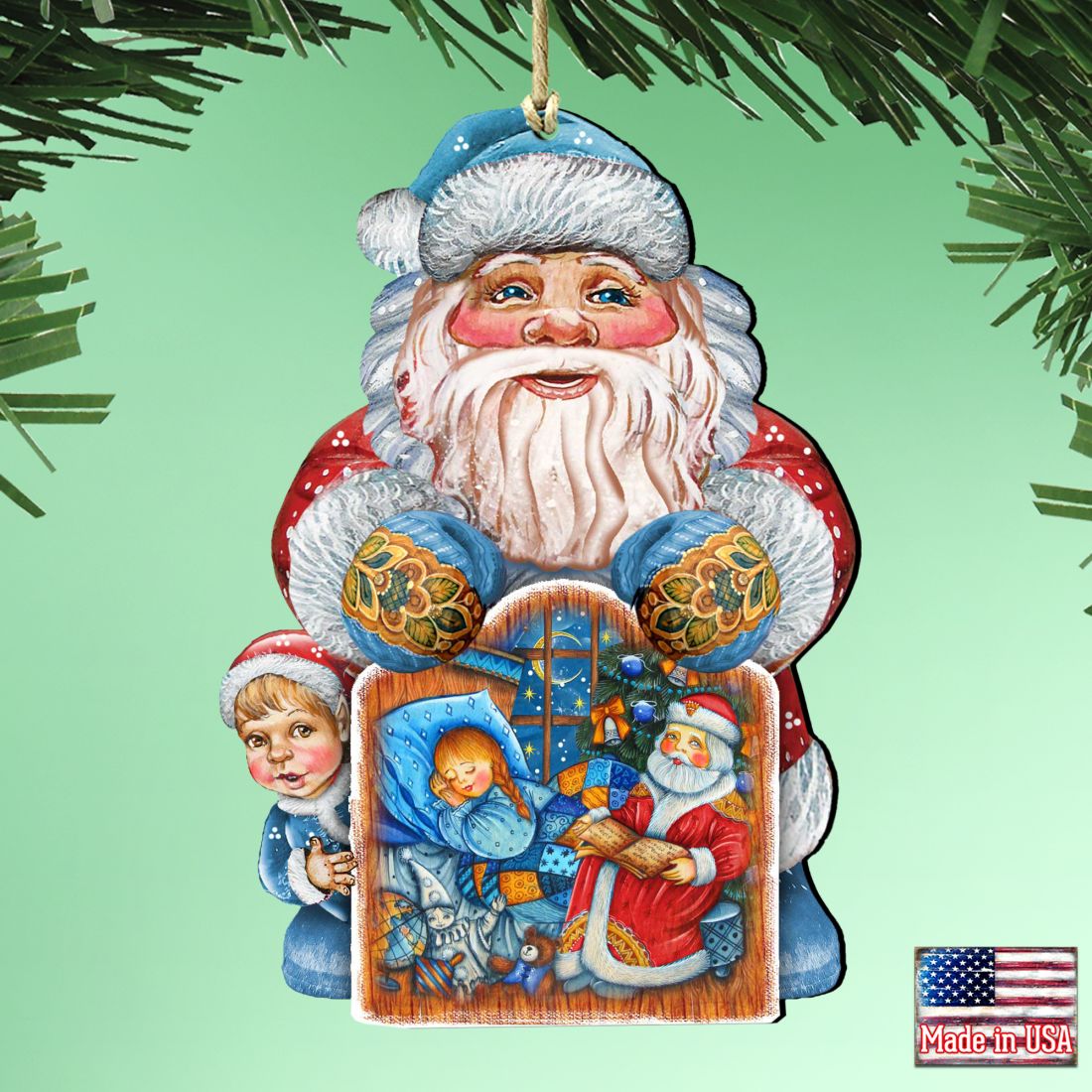 Christmas Night Christmas Wooden Ornaments by G. DeBrekht - Christmas Santa Snowman Decor - 8119173