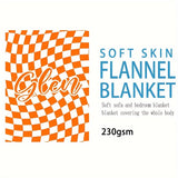 1pc Custom Blanket Vintage Striped Name Custom Blanket Soft Flannel Sofa Blanket TV Blanket Personalized Custom Blanket Exclusive Gift Blanket