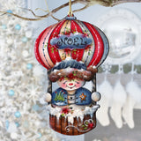 Adornos de madera Frosty Journey de Jamie Mills-Price, decoración navideña de Papá Noel y muñeco de nieve - 8611068-1-MP