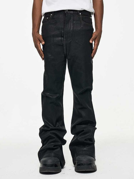 High Street RO Wind Coating Brush Glue Slightly Flared Mop Jeans - Lootquake