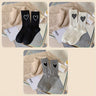Lot de 3/5 paires de chaussettes côtelées à motif cœur, chaussettes mi-hautes confortables et douces, bas et collants pour femmes