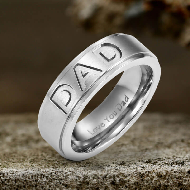 Dad Stainless Steel Band Ring