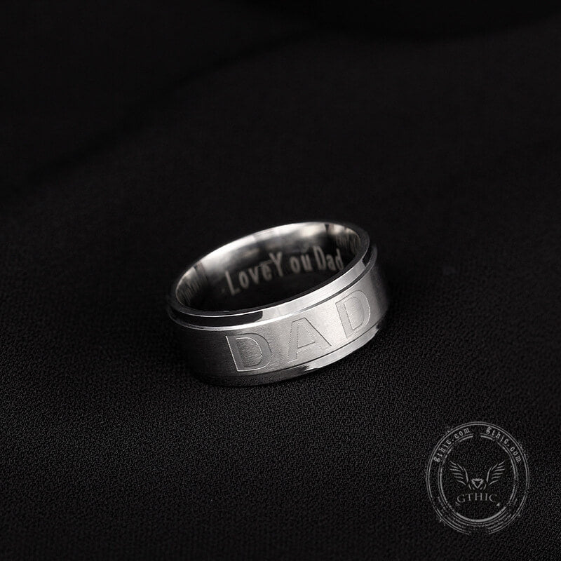 Dad Stainless Steel Band Ring