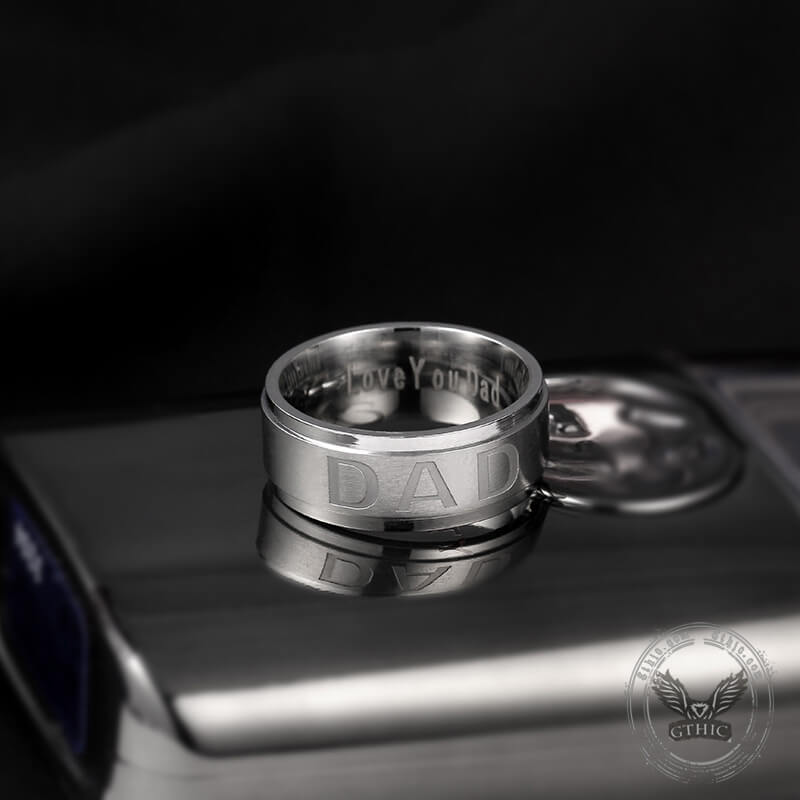 Dad Stainless Steel Band Ring