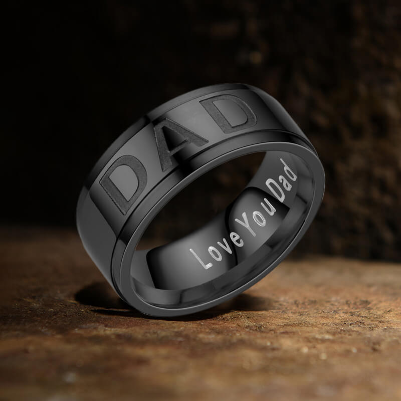 Dad Stainless Steel Band Ring