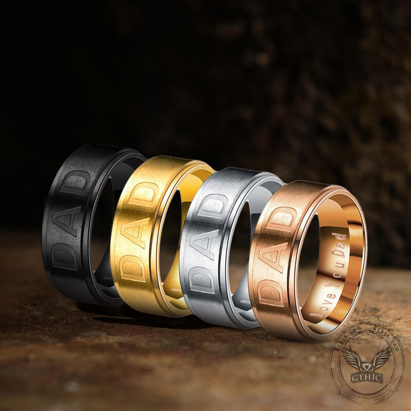 Dad Stainless Steel Band Ring
